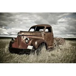 Fototapete PAPERMOON "Altes Auto", bunt, B:3,00m L:2,23m, Vlies, Tapeten