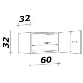 Flex-Well Hängeschrank Nano 60 x 32 x 32 cm Braun
