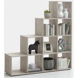 Raumteilerregal FMD "Mega 2", braun (sandeichefarben), Regale