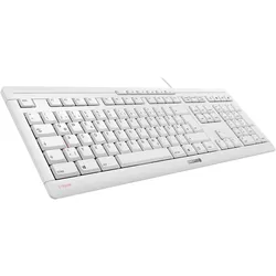 CHERRY STREAM KEYBOARD Tastatur weiß, kabelgebunden, Flüsteranschlag, Laserbeschriftung