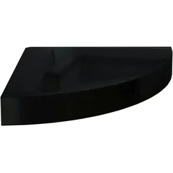 vidaXL Eck-Schweberegale 4 Stk. Hochglanz-Schwarz 25x25x3,8 cm MDF
