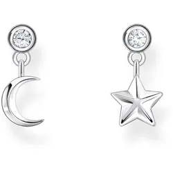 Thomas Sabo H2293-051-14 Damen-Ohrringe Ohrstecker Mond und Stern Silber