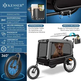 Kesser Hundeanhänger Boxer 3-in-1 grau
