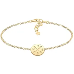 Elli Armband Kompass Wanderlust Reise Talisman Trend 925 Silber Gold Damen 