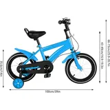 14 Zoll Fahrrad Kinderfahrrad Kinderrad Rad Bike Kid Balance Jungenfahrrad Mit Stützräder und Handbremse Dreirad Laufrad für Jungen Mädchen Uni... - Blau