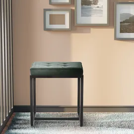 CLP Sitzhocker Barci I Moderner Hocker Hochwertiger Polsterhocker mit schwarz pulverbeschichteten Eisengestell