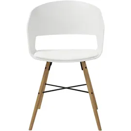 Actona 2er-Set Stuhl Luna Lederoptik Weiß