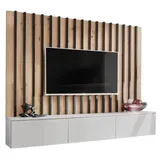 mömax Wohnwand Verti II Hellgrau/Eiche Artisan