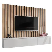 mömax Wohnwand Verti II Hellgrau/Eiche Artisan