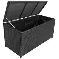 Lomadox Auflagenbox GAZA-120, Gartentruhe, Polyrattan in schwarz, ca. 120x60x50 cm schwarz