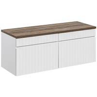 Lomadox Badezimmermöbel Waschtischunterschrank 120 cm mit 2 Auszügen IRAKLIO-56