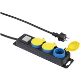 Renkforce Steckdosenleiste 5 m Schwarz/Gelb/Blau 1 St.