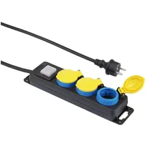 Renkforce Steckdosenleiste 5 m Schwarz/Gelb/Blau 1 St.