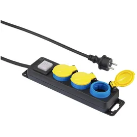 Renkforce Steckdosenleiste 5 m Schwarz/Gelb/Blau 1 St.
