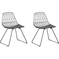 Beliani Esszimmerstuhl 2er Set Schwarz