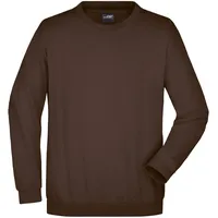 James & Nicholson Klassisches Komfort Rundhals-Sweatshirt braun, Gr. 5XL