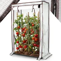 Arebos Tomatengewächshaus Foliengewächshaus | Gewächshaus klein | Tomatenhaus, Treibhaus mit Tür zum Aufrollen | 100 x 50 x 150 cm Frühbeet, Gemüse, Blumen, Obst, Garten | Gewächshausfolie