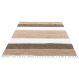 THEKO Teppich »Stripe Cotton«, rechteckig, Flachgewebe, gestreift, reine Baumwolle, handgewebt, mit Fransen 20406835-4 braun , , Maße cm B: 160 H: 0,5