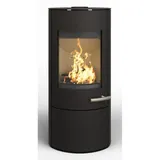 Haas+Sohn Kaminofen SOLIDO Stahl tief-schwarz mit Kochplatte/Holzfach/Türe 6,6kW