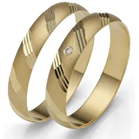 Trauring FIRETTI "Schmuck Geschenk Gold 375 Hochzeit Ehering "LIEBE"" Fingerringe Gr. 58, 0,015 ct SI = kleine Einschlüsse mit Brillant, Gelbgold 585, 4,0mm, goldfarben (gelbgoldfarben) Made in Germany, wahlweise mit oder ohne Brillanten