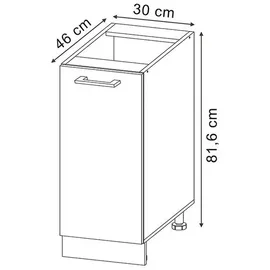 Vicco Unterschrank Apothekerschrank R-Line 30 x 60 x 81,6 cm Blau-Grau