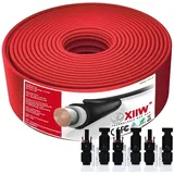 Xiiw - 10mm2 Rot 10m Solarkabel Solar Verlängerungskabel mit 4x 65A Solarstecker Photovoltaik Solarkabel Verlängerung IP67 Wasserdichter Rot für