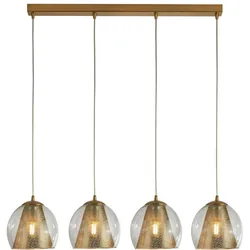 Conio 4Flammiger Pendelleuchte, Satin Messing Und Klarglas Messing matt / Clear