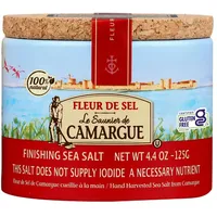 Le Saunier de Camargue Fleur De-Sel in 125 g Dose, Premium Meersalz aus Süd-Frankreich, Ideal als Finishing von Speisen