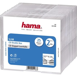 Hama CD-Leerhülle Slim Double, 25 Stück (51168)