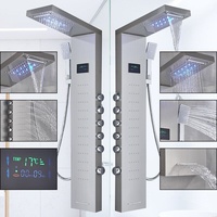 Duschpaneel Edelstahl LED Set Regendusche Duschsäule Duscharmatur Mischbatterie