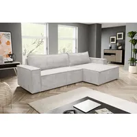 VENASI HUGO XL Ecksofa mit Schlaffunktion und Bettkasten Cord Schlafsofa Eckcouch Sofa Beige - Beige