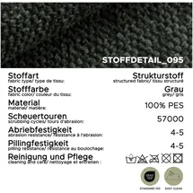 xonox Eckcouch Strukturstoff L-Form 3-Sitzer Grau