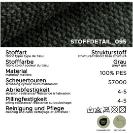 xonox Eckcouch Strukturstoff L-Form 3-Sitzer Grau