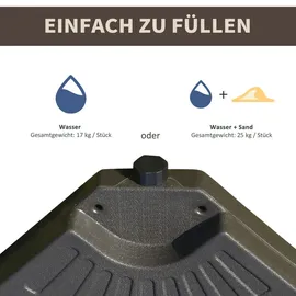 Outsunny Schirmständer mit Wasser oder Sand befüllbar