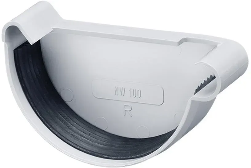 Rinnenendstück PVC grau rechts