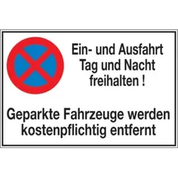 SafetyMarking Parkverbotsschild Alu B600xH400 mm Ein-und Ausfahrt freihalten