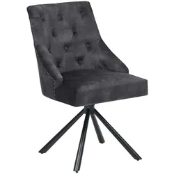 Chesterfield Stuhl Esstisch aus Samt und Metall drehbar
