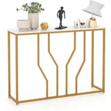 Costway Konsolentisch 110 x 30 x 80 cm Gold/Weiß