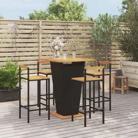 vidaXL Gartenbar Set 5-tlg. Schwarz