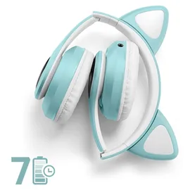 Avizar Bluetooth Kinderkopfhörer Katzenohren Minzgrün
