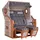 deVries Strandkorb ca. 140x160x80 cm Braun/Grau