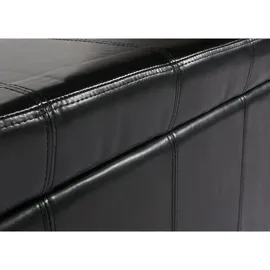 berlinlodge Aufbewahrungs-Truhe Sitzbank Lars HxBxT 45x112x45cm Schwarz Leder + Kunstleder