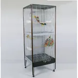 Montana Cages Vogelkäfig MONTANA Sittich Vogelheim, Eckprofile in Holzoptik grau