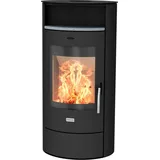 Heathus Kaminofen Piacenza Stahl, 6 kW, Zeitbrand, Warmhaltefach schwarz