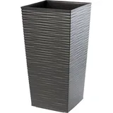 Blumentopf, aus Kunststoff, Pflanzkübel, Rattan imitation, 29 cm, Grafit - Kadax