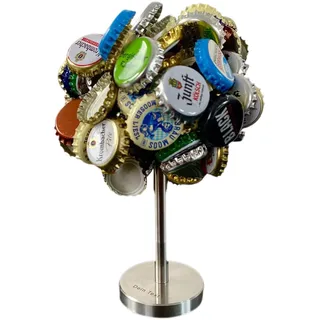 Magnetbaum mit Gravur – Edelstahl Kronkorkenbaum für 100 Kronkorken – Das perfekte individuelle Männergeschenk - Korkenbaum - Sammler - Partyspiel - Geburtstag - Geschenk