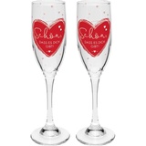 GRUSS & CO Sektglas Set Motiv "Schön" | Sektgläser, 20 cl, Geschenkbox | Geschenk Hochzeit, Valentinstag | 48572