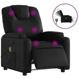 vidaXL Massagesessel Elektrisch Kunstleder 144 x 78,5 x 0 cm Schwarz mit Fernbedienung