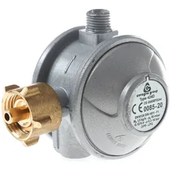 Gasregler zweistufig 50mbar 1kg/h - für gewerbliche Anwendung nach UVV BGV D34 ¬ß 11 Abs.3+4 - 90¬∞