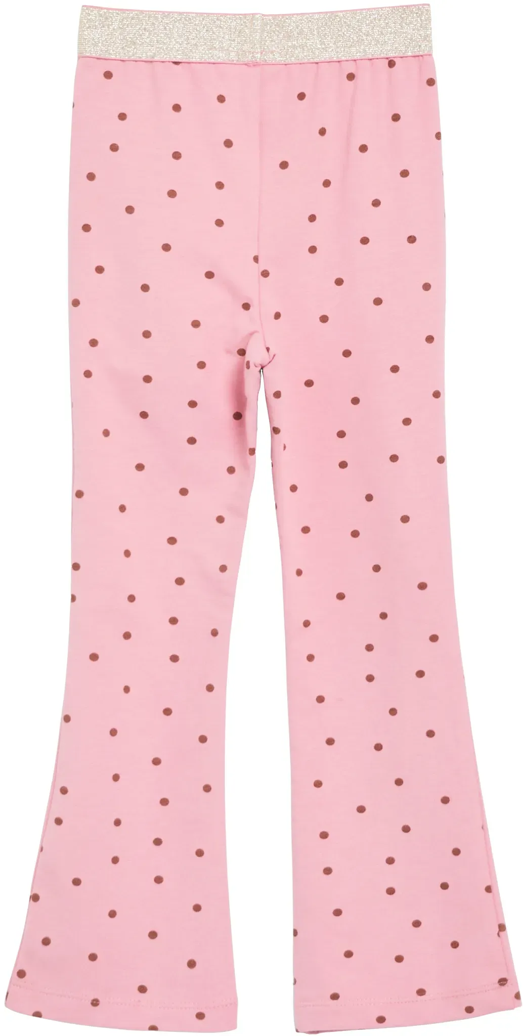 Leggings S.OLIVER JUNIOR, Mädchen, Gr. 104, N-Gr, rosa (schwarz rose aop), Web, Obermaterial: 95% Baumwolle, 5% Elasthan, bedruckt, gepunktet, körpernah lang, Hosen Leggings, Sommer-Leggins mit Punkten / für Girls
